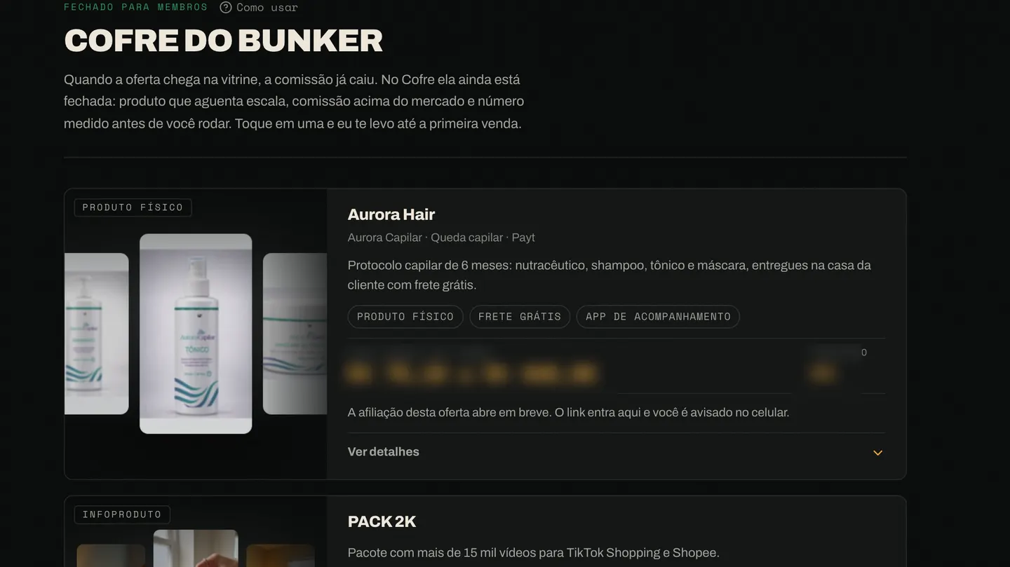 Cofre do Bunker com uma oferta aberta